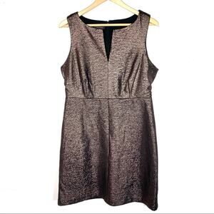 NWT Metaphor bronze brown sleeveless A-line knee length dress size large L